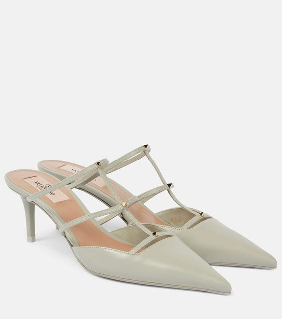 Valentino Garavani Rockstud Wispy 60 leather mules