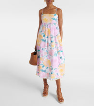 Juliet Dunn Floral cotton and linen midi dress
