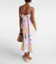 Juliet Dunn Floral cotton and linen midi dress