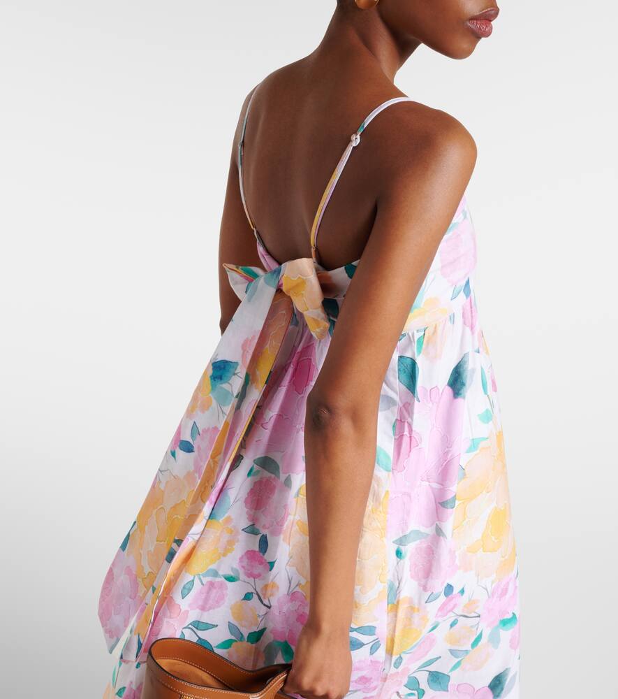 Juliet Dunn Floral cotton and linen midi dress