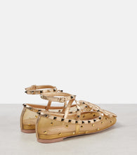 Valentino Garavani Rockstud embellished mesh ballet flats