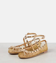Valentino Garavani Rockstud embellished mesh ballet flats