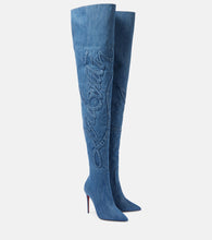 Christian Louboutin Kate Botta Alta 100 denim over-the-knee boots - Christian Louboutin Kate Botta Alta 100 牛仔过膝靴