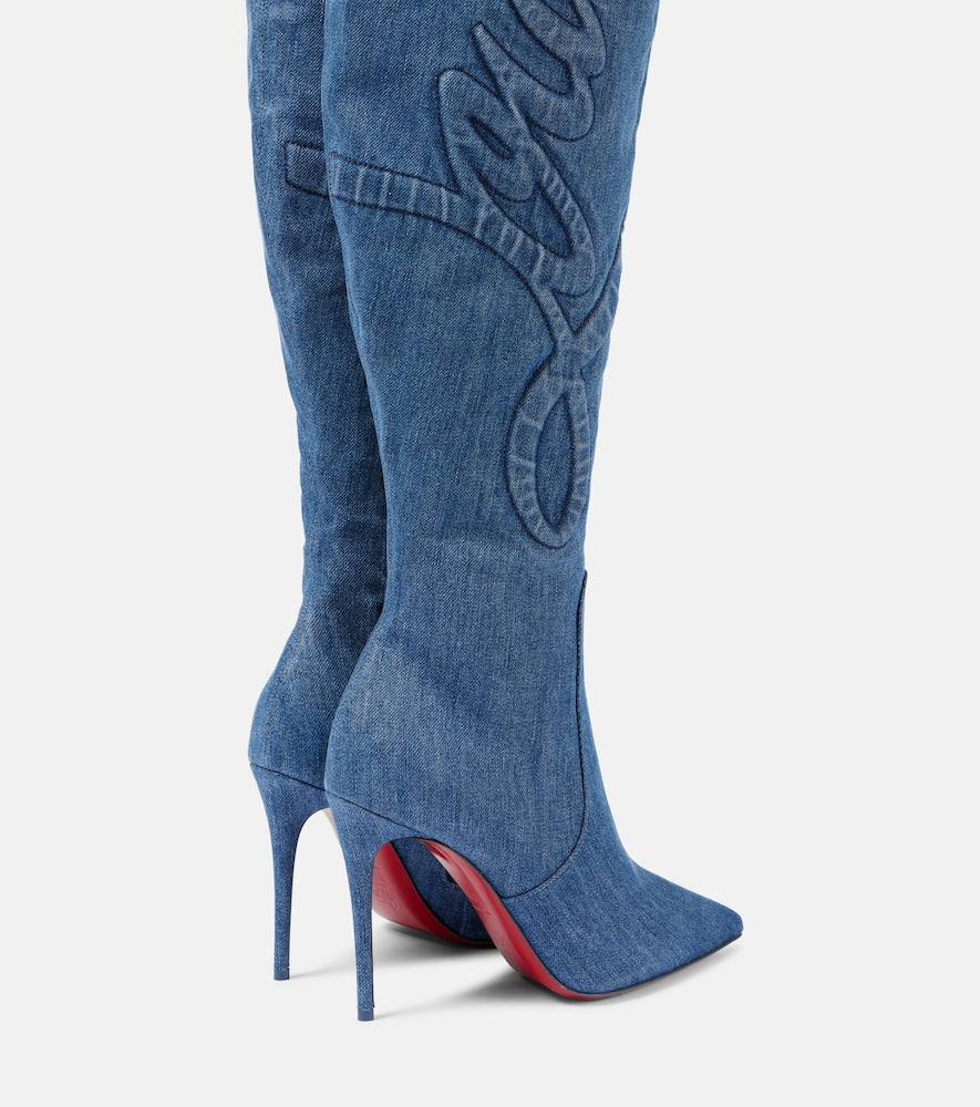 Christian Louboutin Kate Botta Alta 100 denim over-the-knee boots