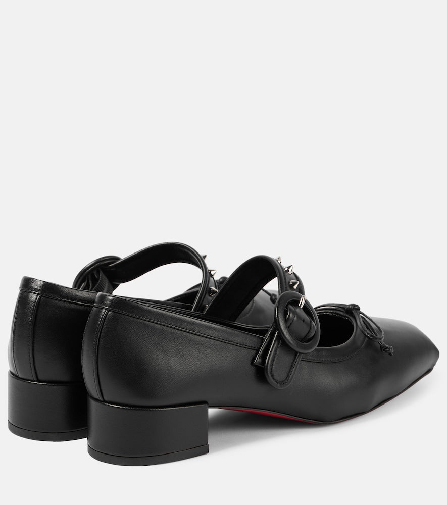 Christian Louboutin Mamastrapita Spikes leather Mary Jane flats