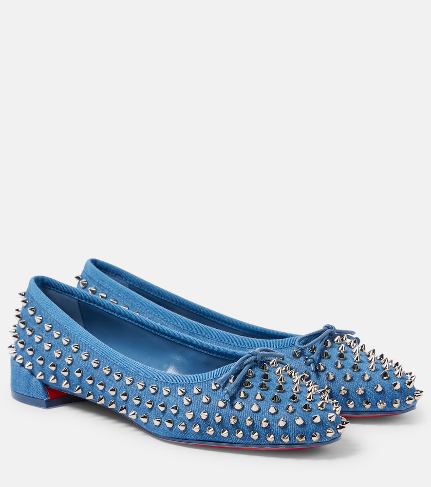 Christian Louboutin Sweetie Jane Spikes denim ballet flats - Christian Louboutin Sweetie Jane Spikes 牛仔芭蕾平底鞋
