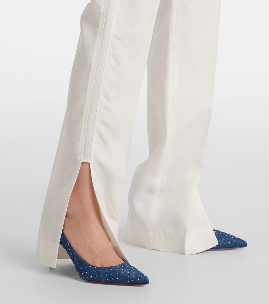 Christian Louboutin Kate 85 embellished denim pumps