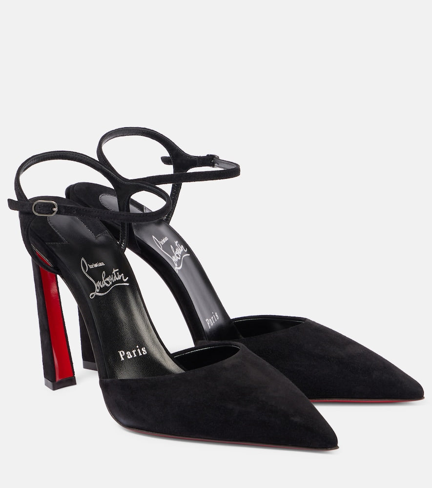 Christian Louboutin Condora Riviera 100 suede slingback pumps - Christian Louboutin Condora Riviera 100 麂皮露跟高跟鞋