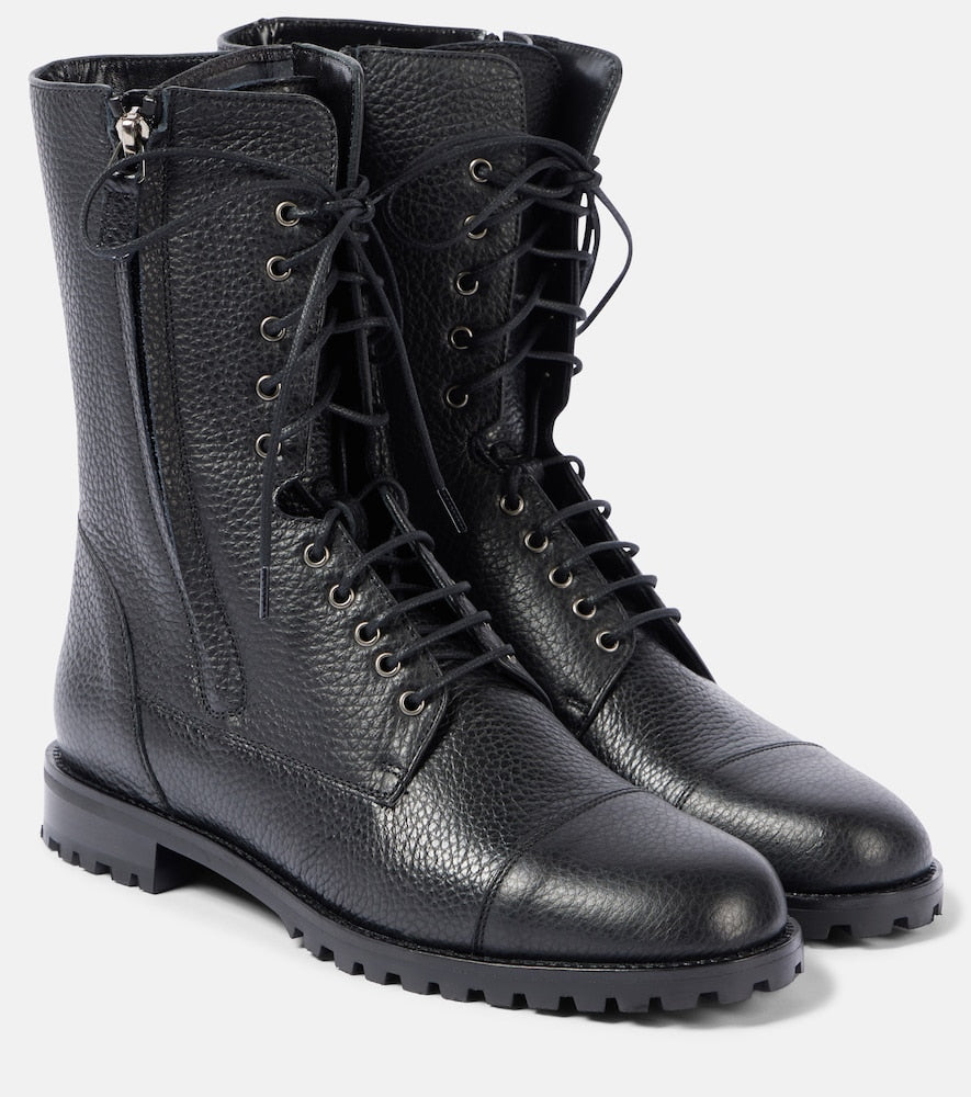 Manolo Blahnik Lugata leather lace-up boots - Manolo Blahnik Lugata 皮革系带靴