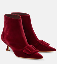 Manolo Blahnik Baylow velvet ankle boots - Manolo Blahnik Baylow 天鹅绒踝靴