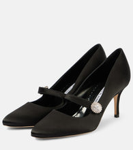 Manolo Blahnik Marijana embellished satin Mary Jane pumps