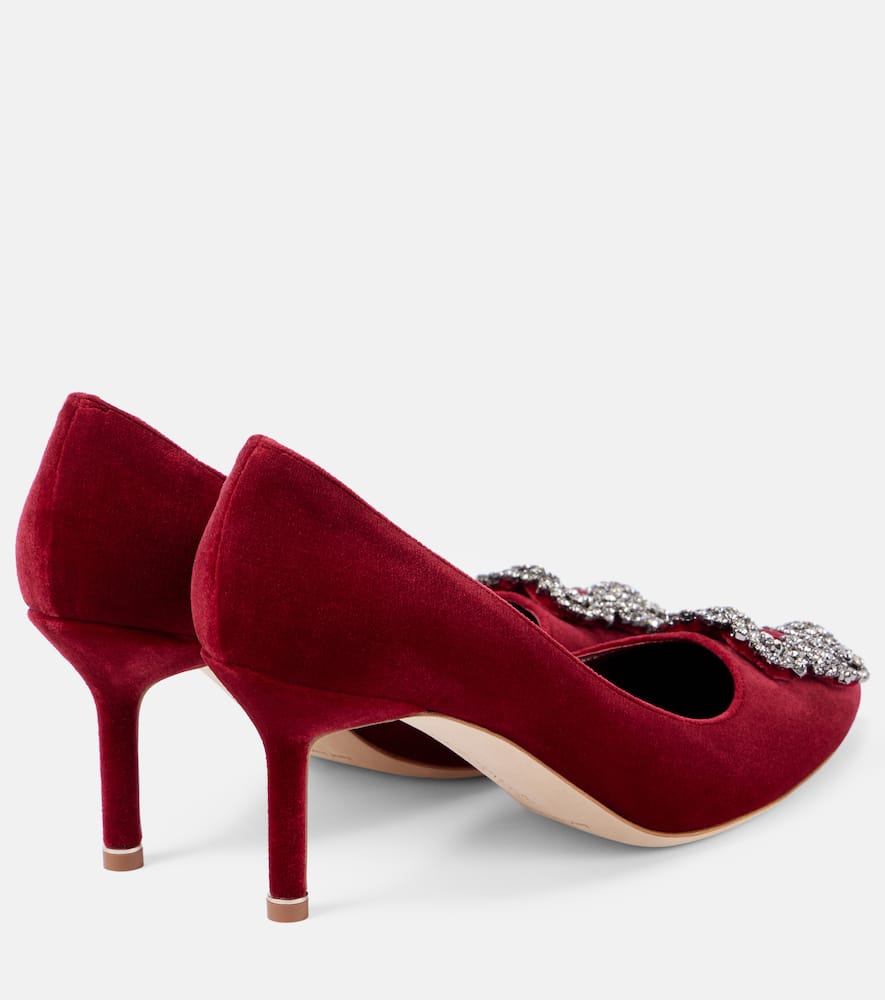 Manolo Blahnik Hangisi 70 embellished velvet pumps