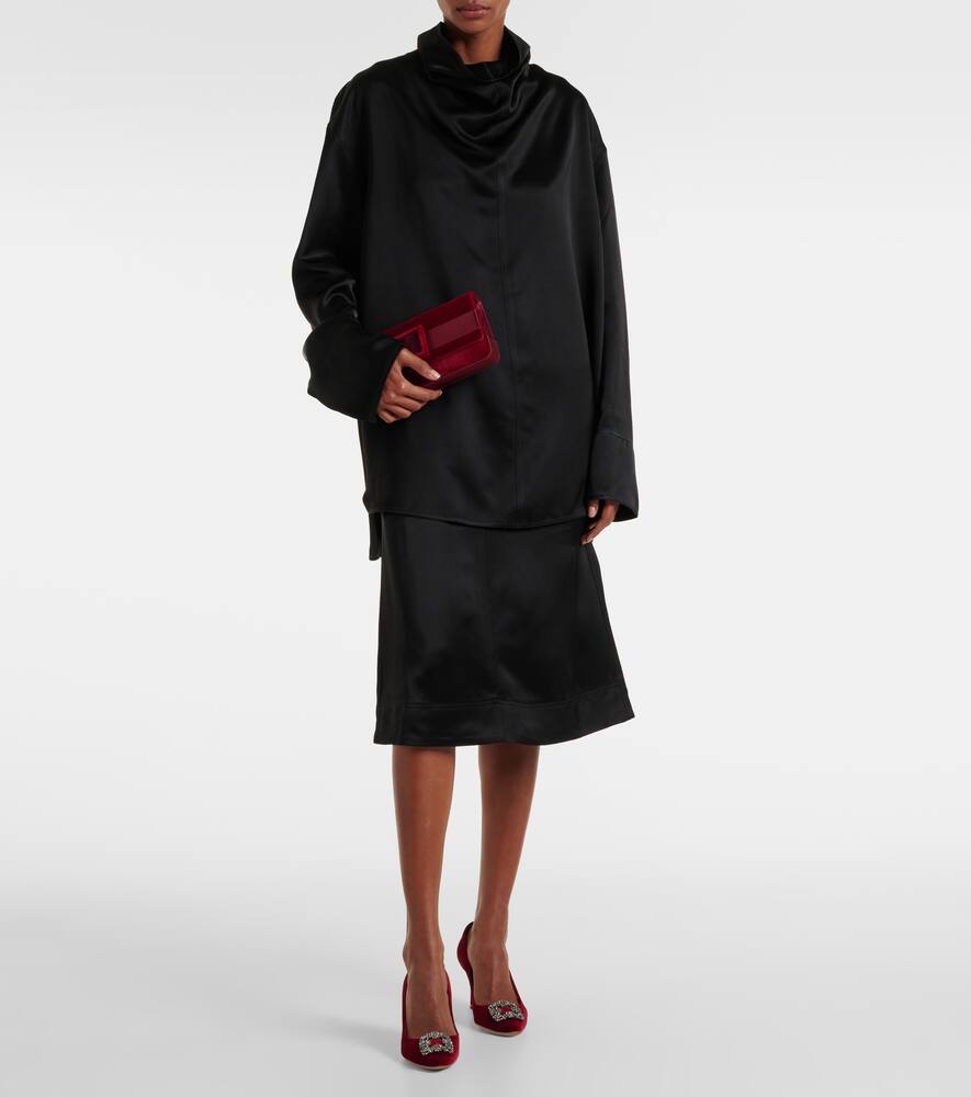 Manolo Blahnik Hangisi 70 embellished velvet pumps