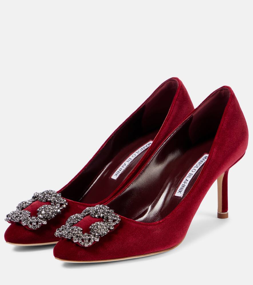Manolo Blahnik Hangisi 70 embellished velvet pumps