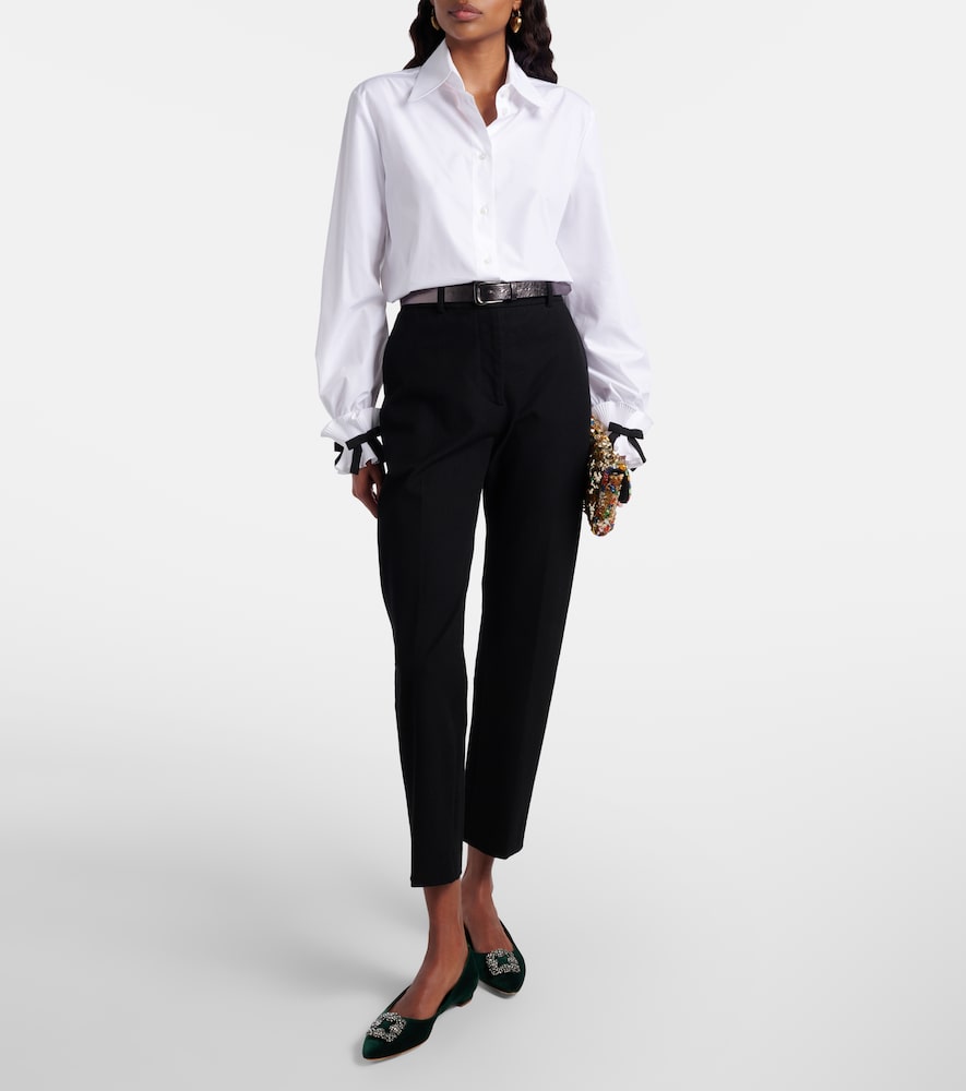 Manolo Blahnik Hangisi embellished velvet ballet flats