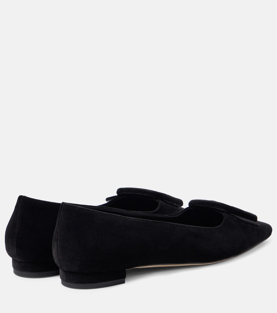 Manolo Blahnik Maysalepumpflat velvet ballet flats