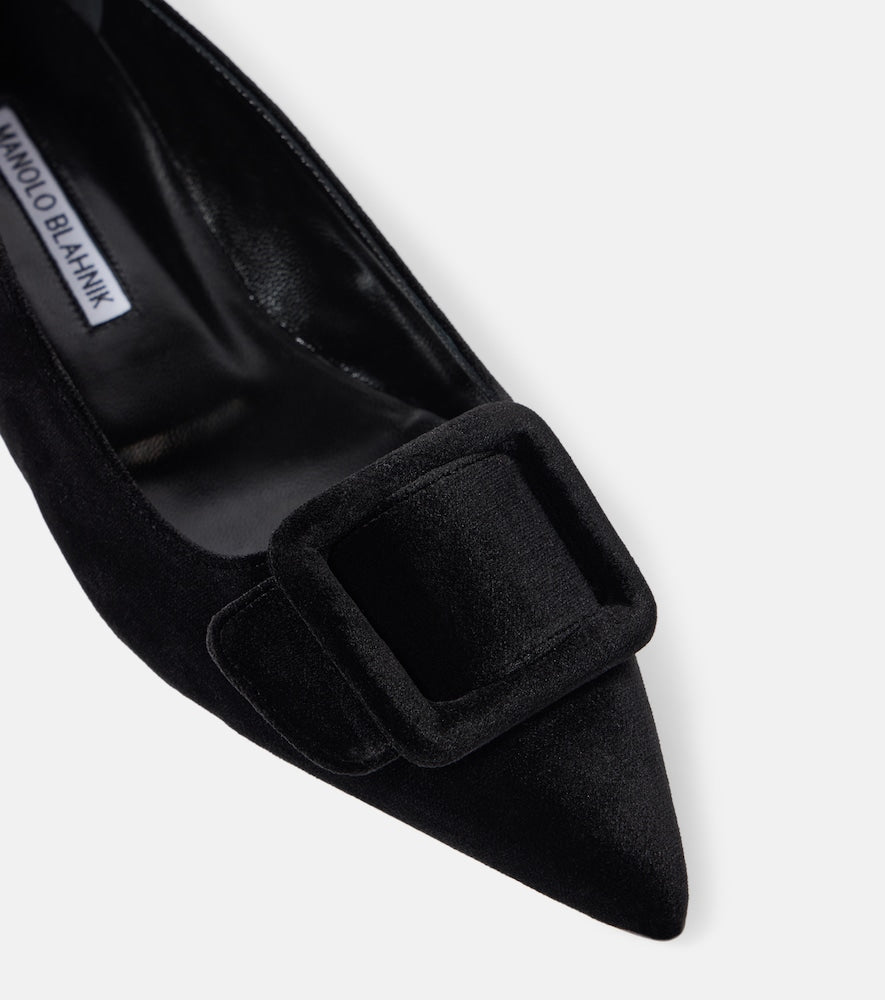 Manolo Blahnik Maysalepumpflat velvet ballet flats