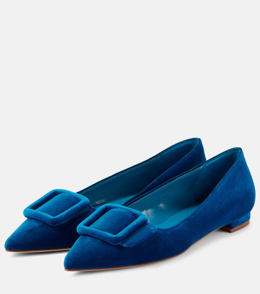 Manolo Blahnik Maysale velvet ballet flats