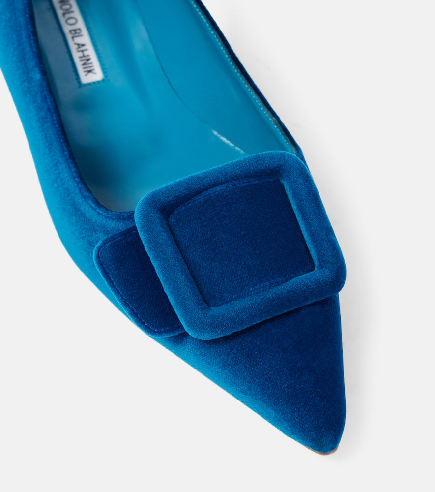 Manolo Blahnik Maysale velvet ballet flats