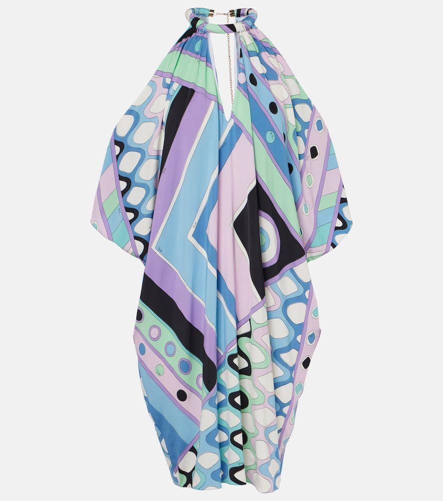 Pucci Vivara-print jersey satin kaftan. Pucci Vivara 印花平纹针织缎面长罩衫裙