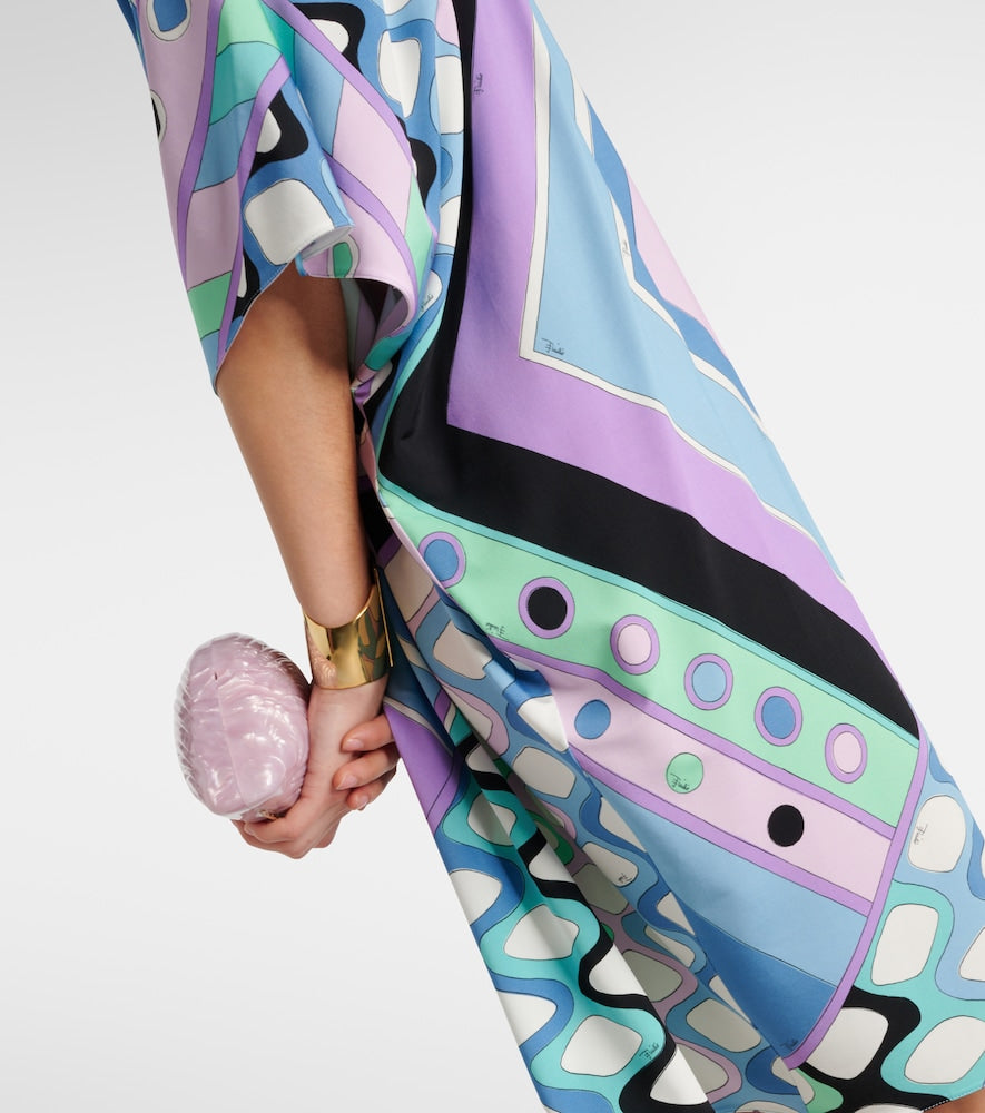 Pucci Vivara-print jersey satin kaftan