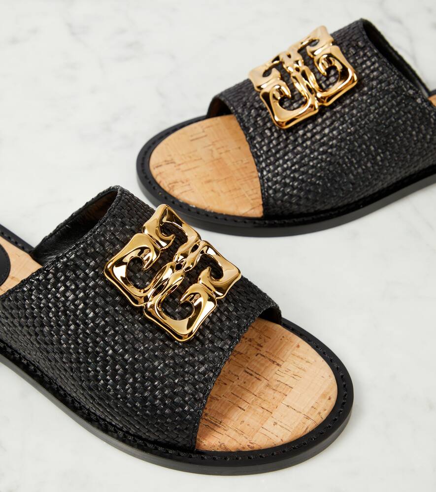 Givenchy 4G Liquid raffia slides