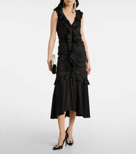 Carolina Herrera Ruffled cotton-blend midi dress