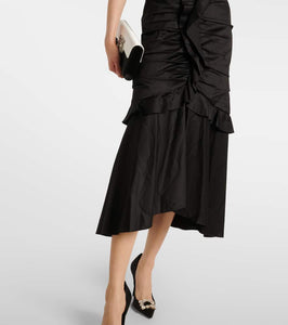 Carolina Herrera Ruffled cotton-blend midi dress