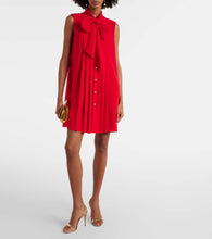 Carolina Herrera Tie-neck pleated minidress