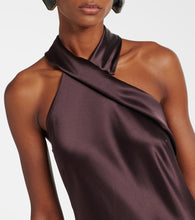 Galvan Pandora halterneck satin maxi dress
