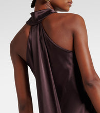 Galvan Pandora halterneck satin maxi dress