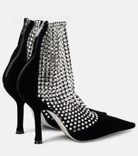 Rene Caovilla Galaxia embellished velvet ankle boots