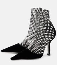 Rene Caovilla Galaxia embellished velvet ankle boots