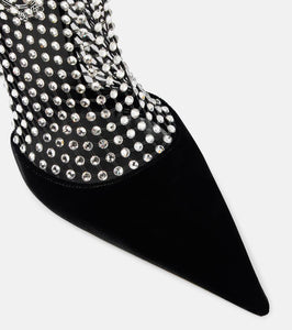 Rene Caovilla Galaxia embellished velvet ankle boots