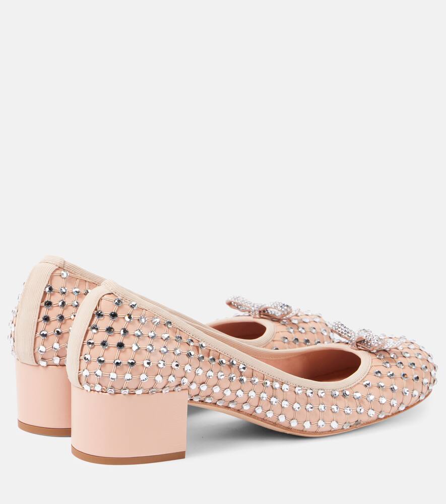 Rene Caovilla Crystal-embellished leather pumps
