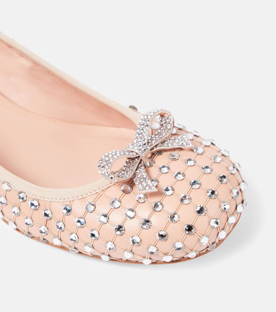 Rene Caovilla Crystal-embellished leather pumps