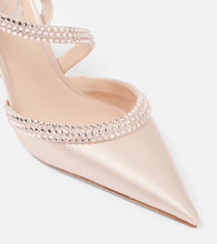 Rene Caovilla Lisa 80 embellished satin slingback pumps