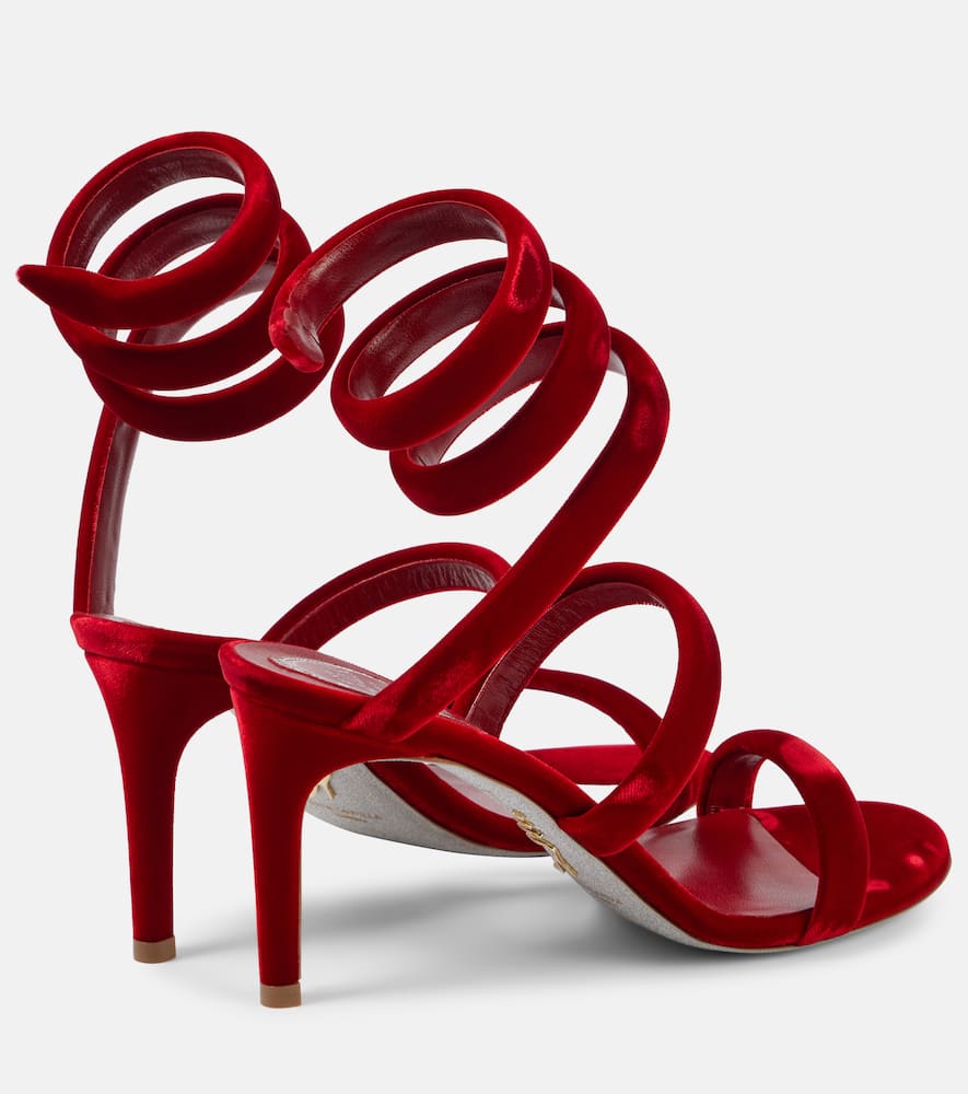 Rene Caovilla Cleo 80 velvet sandals