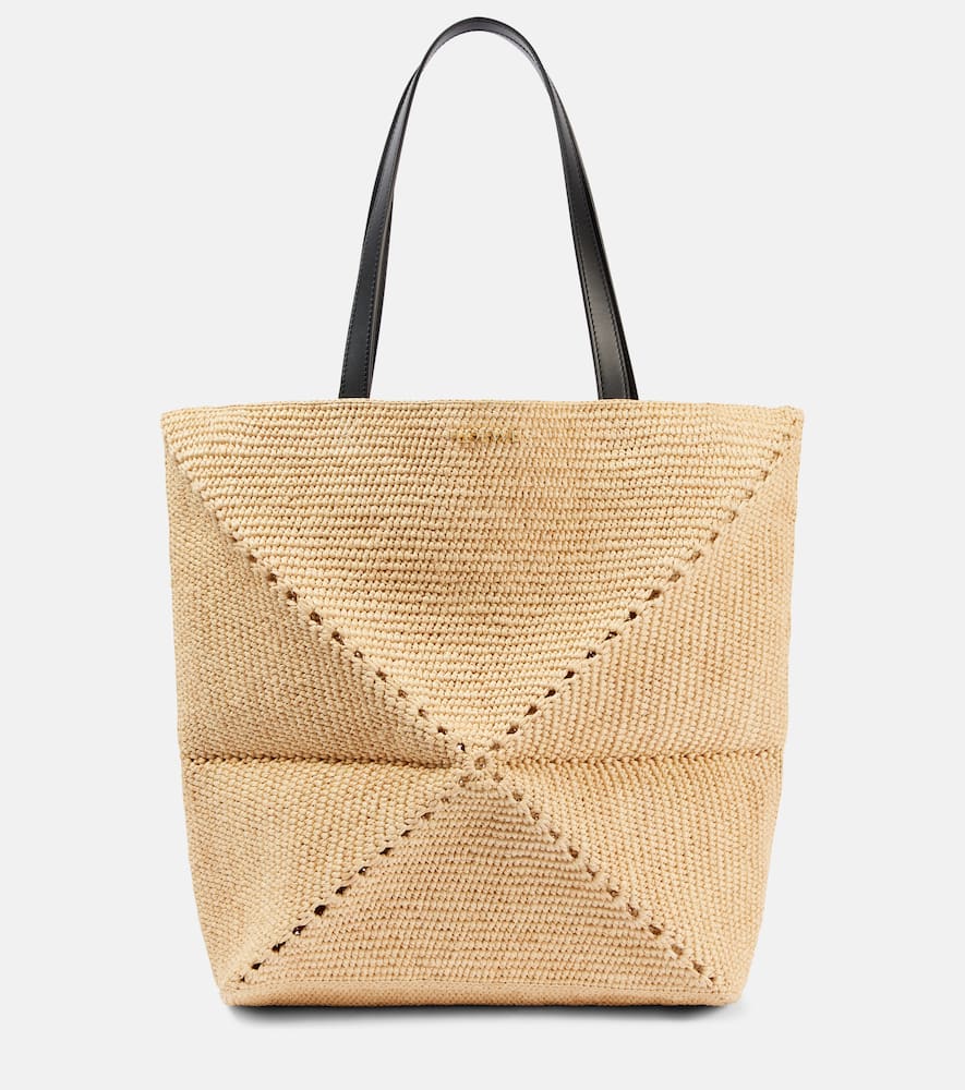Loewe Puzzle Fold XL raffia tote bag. Shop Loewe Tote Bags for women now.