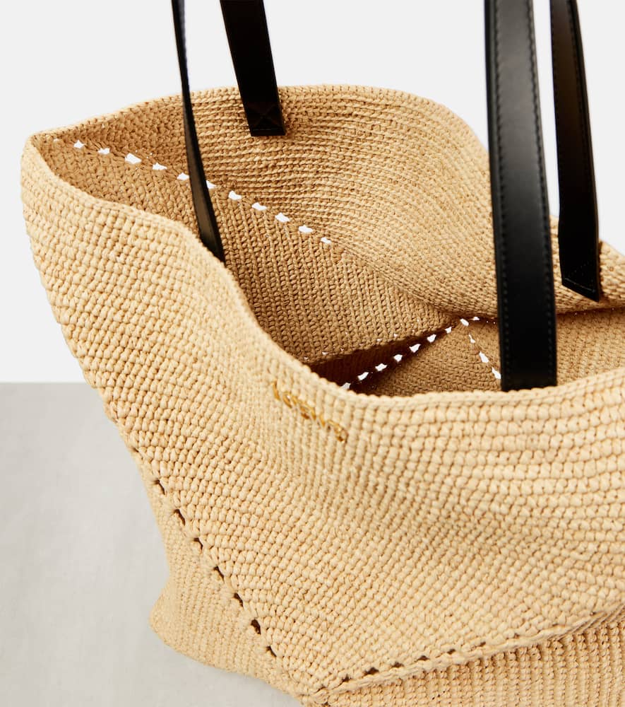 Loewe Paula's Ibiza Puzzle Fold XL raffia tote bag