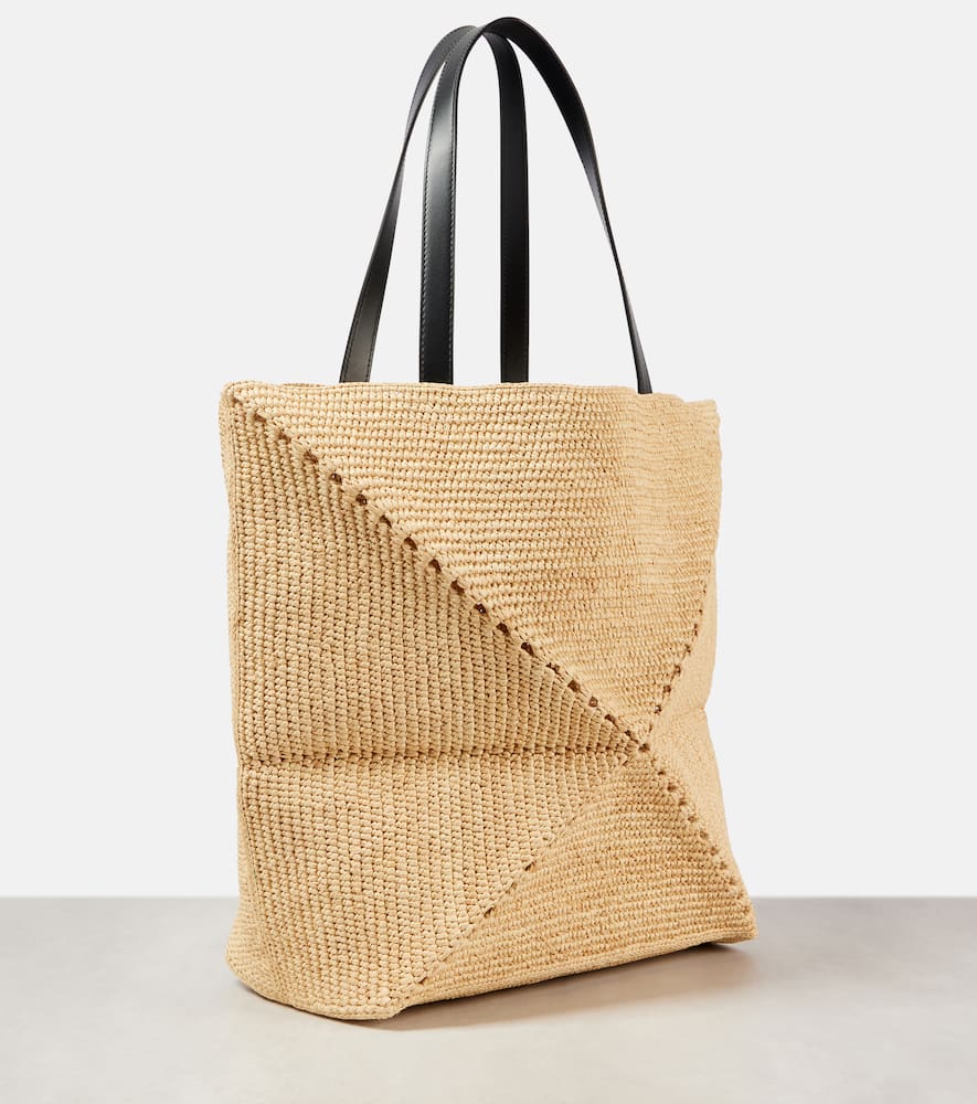 Loewe Paula's Ibiza Puzzle Fold XL raffia tote bag