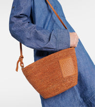 Loewe Slit Small raffia basket bag