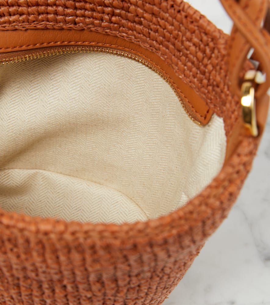 Loewe Slit Small raffia basket bag