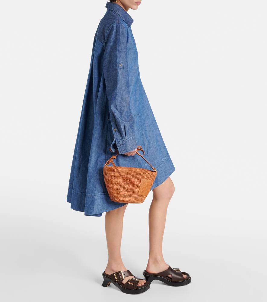 Loewe Slit Small raffia basket bag
