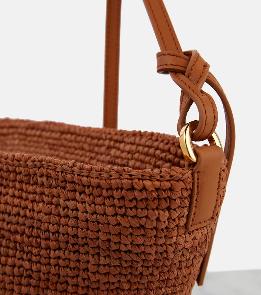 Loewe Slit Small raffia basket bag