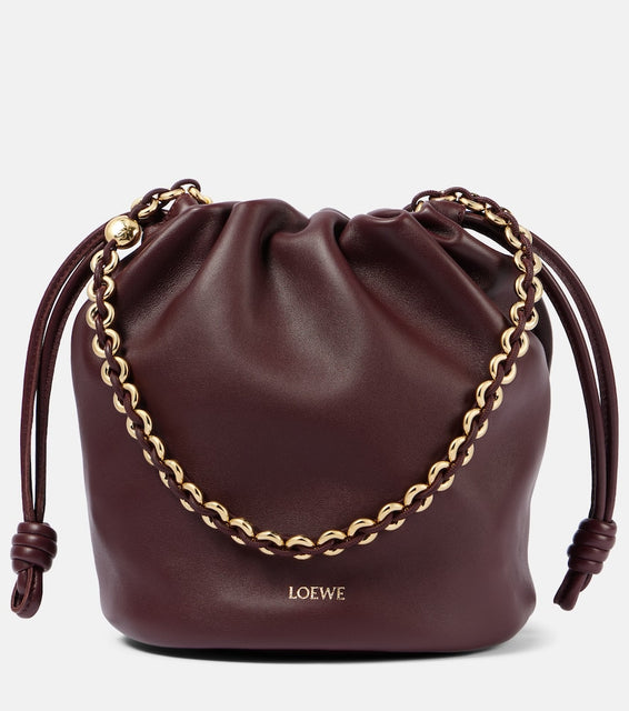 Loewe Paula's Ibiza Flamenco Small leather bucket bag. Shop Loewe Shoulder Bags for women now.