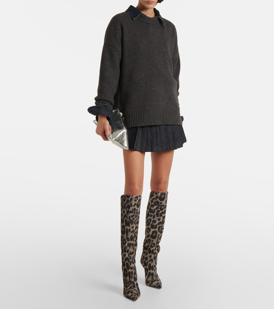 Paris Texas Jessica 105 calf hair knee-high boots