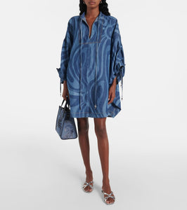 Pucci Marmo-print denim kaftan