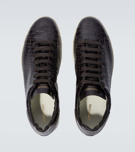 Tom Ford Warwick croc-effect leather sneakers