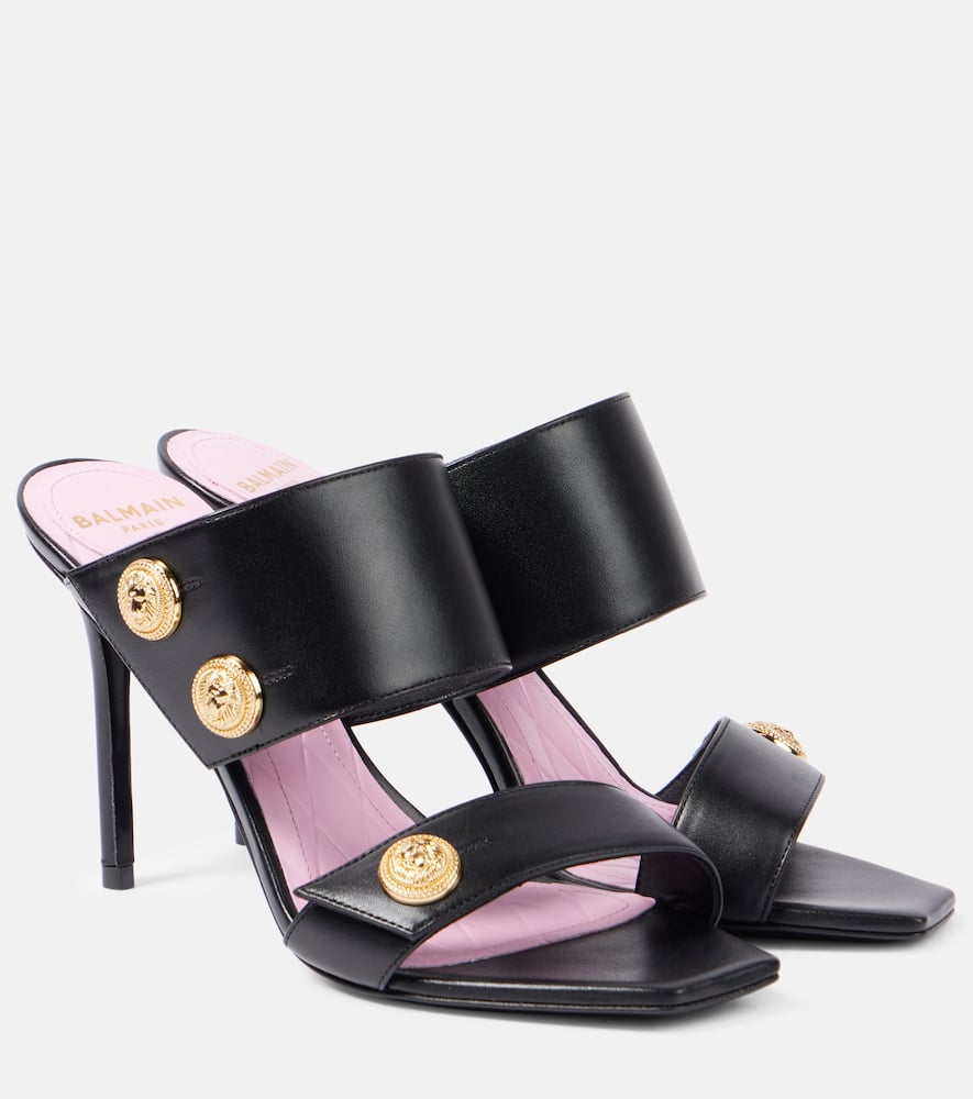 Balmain Eva 95 leather mules